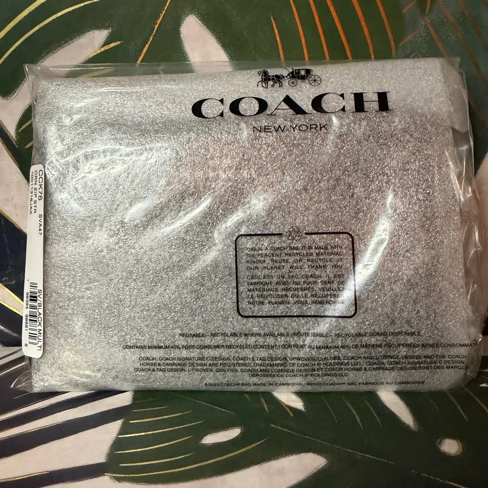 Coach Star Black and Silver Wristlet NWT